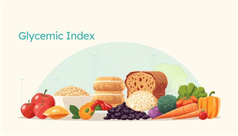 Glycemic index - foods arranged from low to high GI