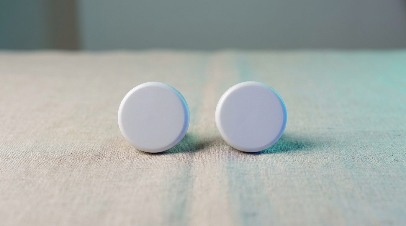 Two continuous glucose monitor sensors side by side for comparison